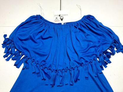 N Y Collection Women’s Blue Short Sleeve Shirt Size Large NWT