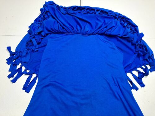 N Y Collection Women’s Blue Short Sleeve Shirt Size Large NWT