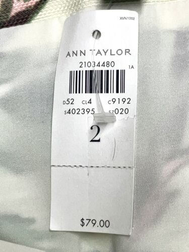 Ann Taylor Womens White Floral Zip Up Skirt Size 2 NWT