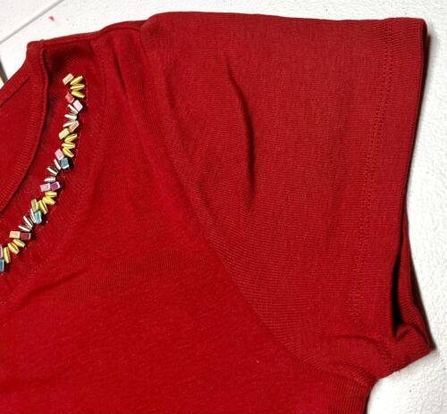 Rafaella Women’s Red Short Sleeve Shirt Size Medium NWT