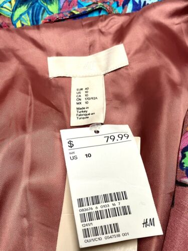 H & M Women’s Colorful Long Sleeve Jacket Size 10 NWT