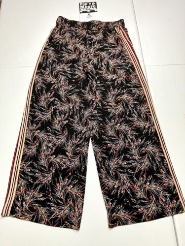 Max Studio Womens Black Floral Elastic Waist Pants Size Small NWT