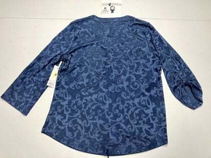 Croft Barrow Women’s Blue Long Sleeve Shirt Size P-S NWT