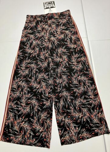 Max Studio Womens Black Floral Elastic Waist Pants Size Small NWT