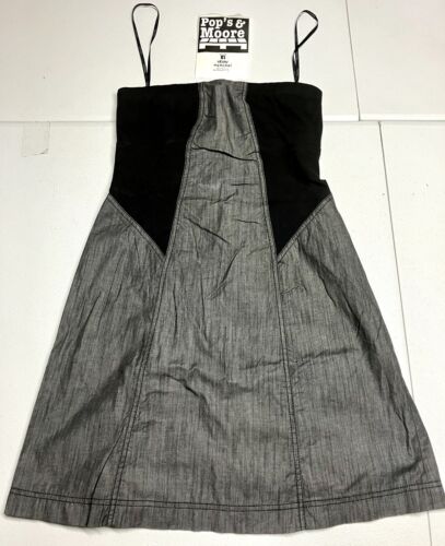 Calvin Klein Womens Black And Gray Sleeveless Zip Up Dress Size 6 NWT