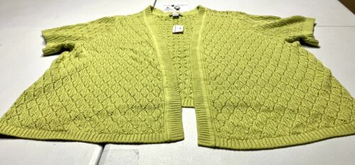 CJ Banks Women's Green Short Sleeve Sweater Size 3X NWT