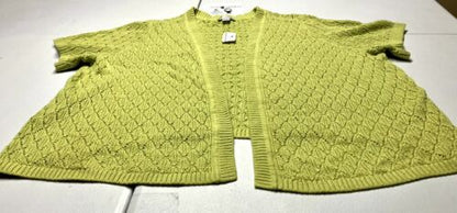 CJ Banks Women's Green Short Sleeve Sweater Size 3X NWT