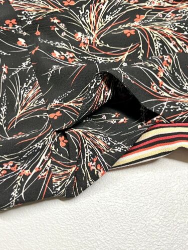 Max Studio Womens Black Floral Elastic Waist Pants Size Small NWT