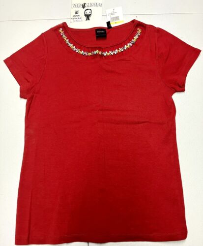 Rafaella Women’s Red Short Sleeve Shirt Size Medium NWT