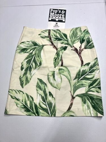 Ann Taylor Womens White Floral Zip Up Skirt Size 2 NWT