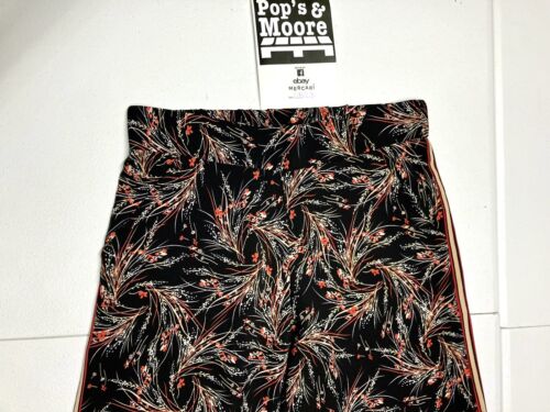 Max Studio Womens Black Floral Elastic Waist Pants Size Small NWT