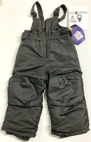 Cherokee Black Toddler Snow Overall Pants Size 12M NWT