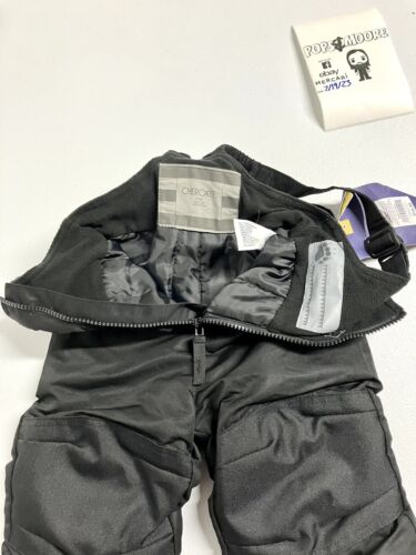 Cherokee Black Toddler Snow Overall Pants Size 12M NWT