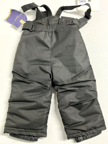 Cherokee Black Toddler Snow Overall Pants Size 12M NWT