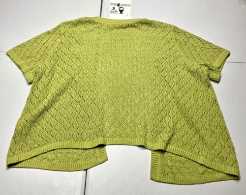 CJ Banks Women's Green Short Sleeve Sweater Size 3X NWT