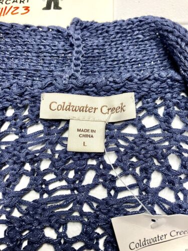 Coldwater Creek Women’s Ranch Blue Short Sleeve Sweater Size Large NWT