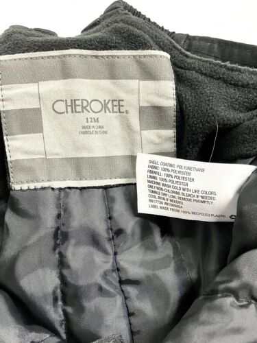 Cherokee Black Toddler Snow Overall Pants Size 12M NWT