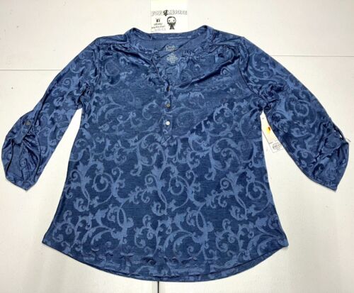 Croft Barrow Women’s Blue Long Sleeve Shirt Size P-S NWT