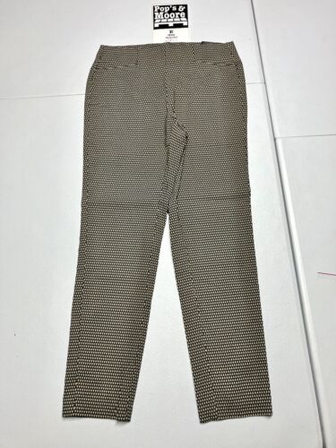 Rafaella Womens Black ￼Striped Pull On Pants Size 8 NWT