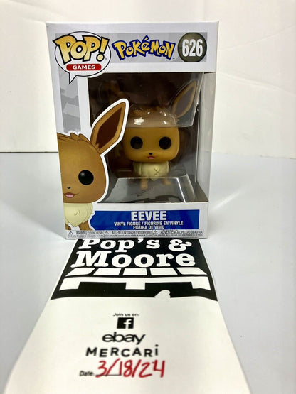 Funko Pop Games! Pokemon: Eevee 626 Vinyl Figure With Box Damage