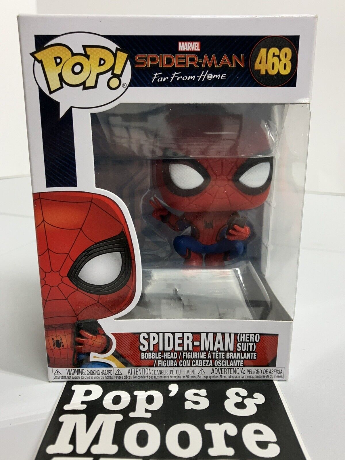 Funko Pop! Spider-Man Far From Home:Spider-Man Hero Suit 468 Figure W/Protector