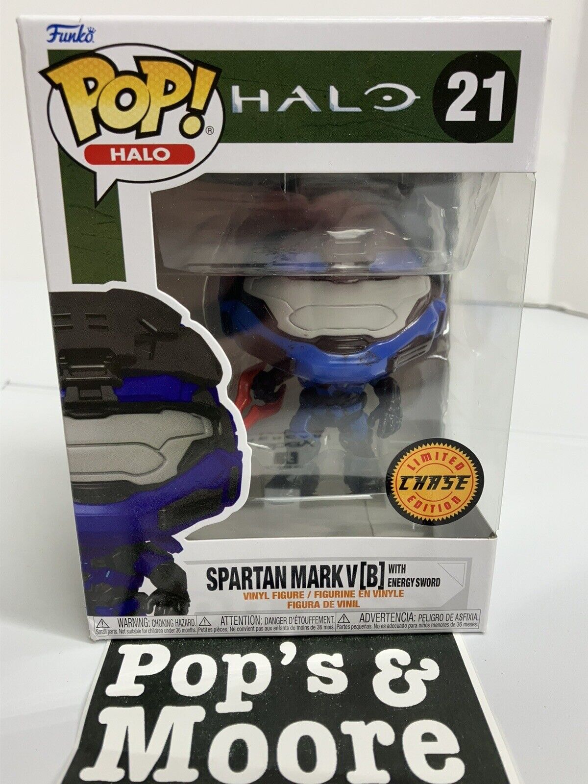 Funko pop! Halo: Spartan Mark V 21 Chase Vinyl Figure With Protector Vaulted