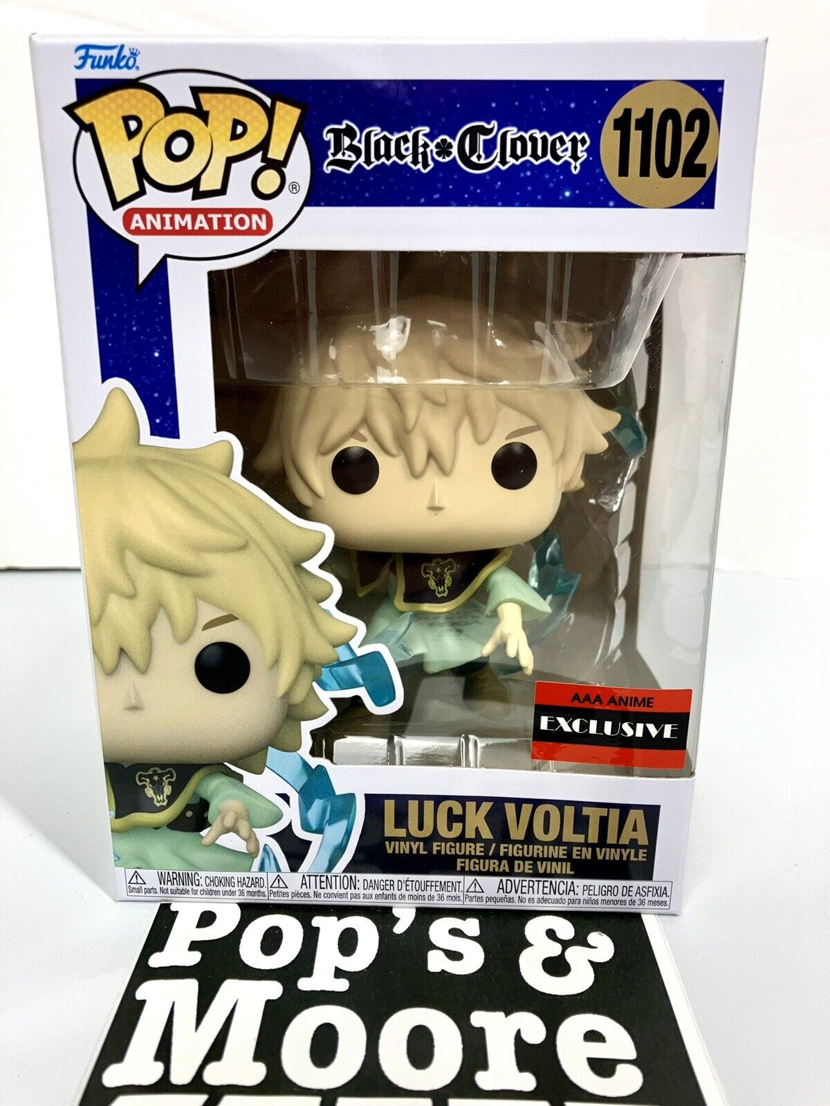 Funko Pop! Black Clover: Luck Voltia 1102 Exclusive Vinyl Figure W/ Protector