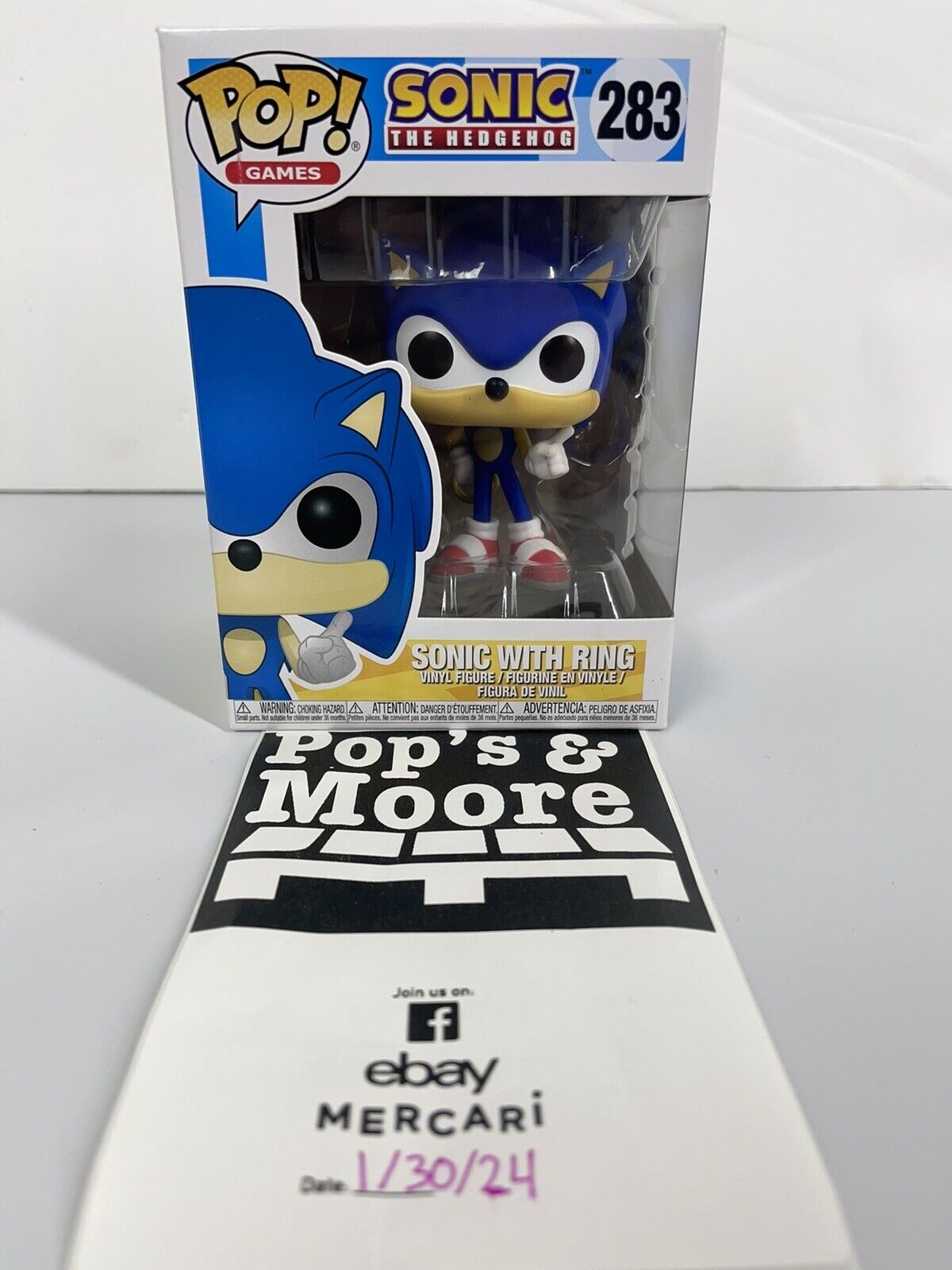 Funko Pop! Sonic The Hedgehog: Sonic With Ring 283 Vinyl Figure Brand New