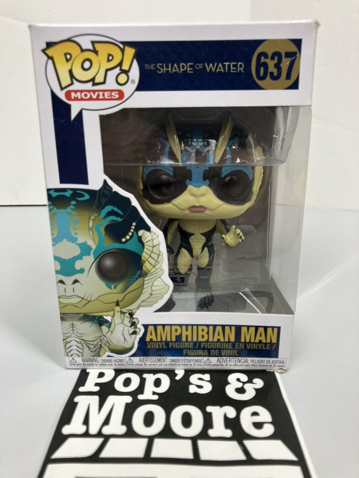 Funko Pop! The Shape Of Water: Amphibian Man 637 Vinyl Figure With Damaged Box