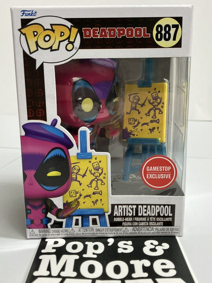 Funko Pop! Deadpool: Artist Deadpool 887 Exclusive Figure With Proctector