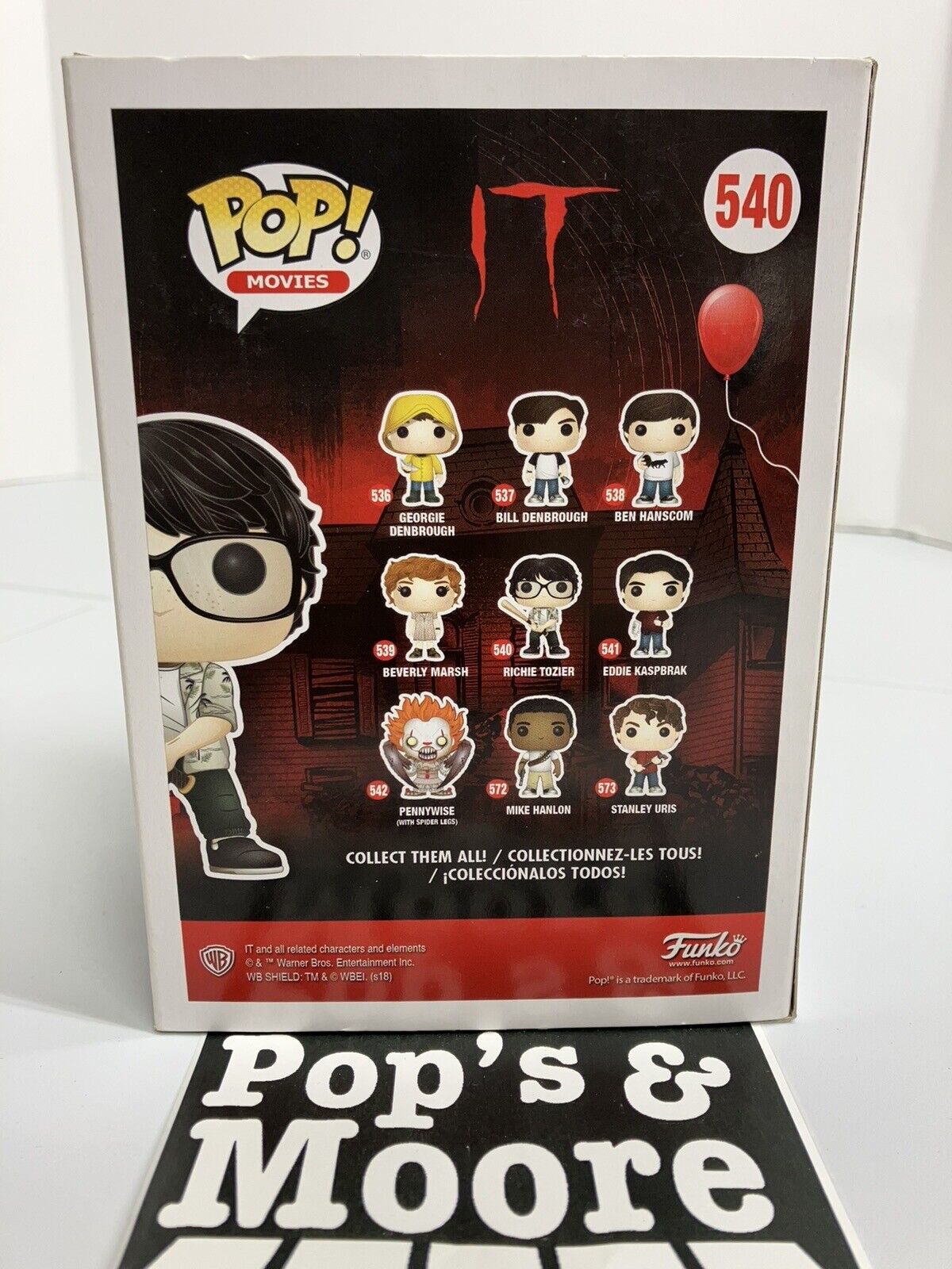 Funko Pop! It: Richie Tozier 540 Vinyl Figure With Protector Vaulted Box Damaged