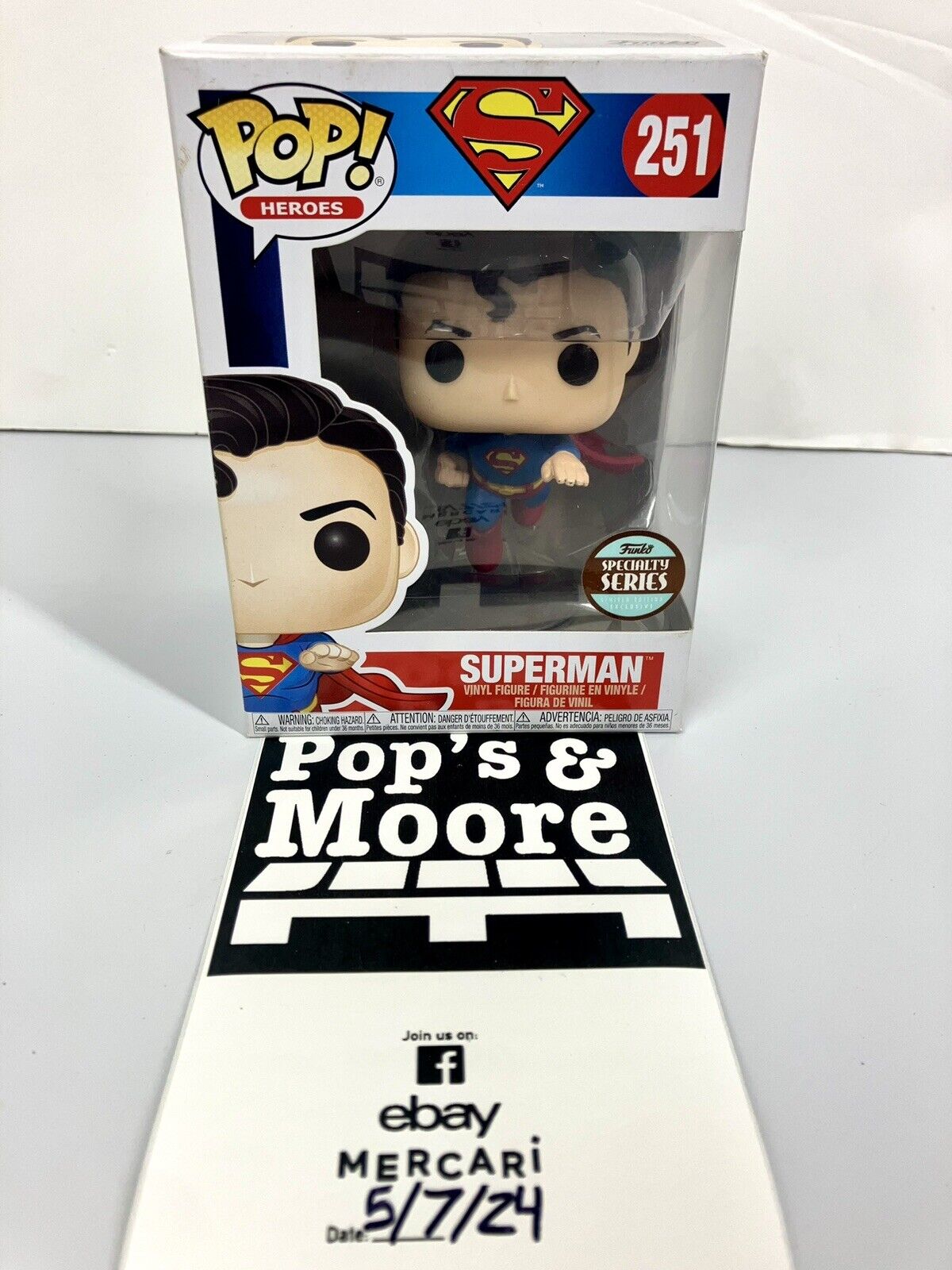 Funko Pop! Superman 251 Specialty Series Vinyl Figure With Protector