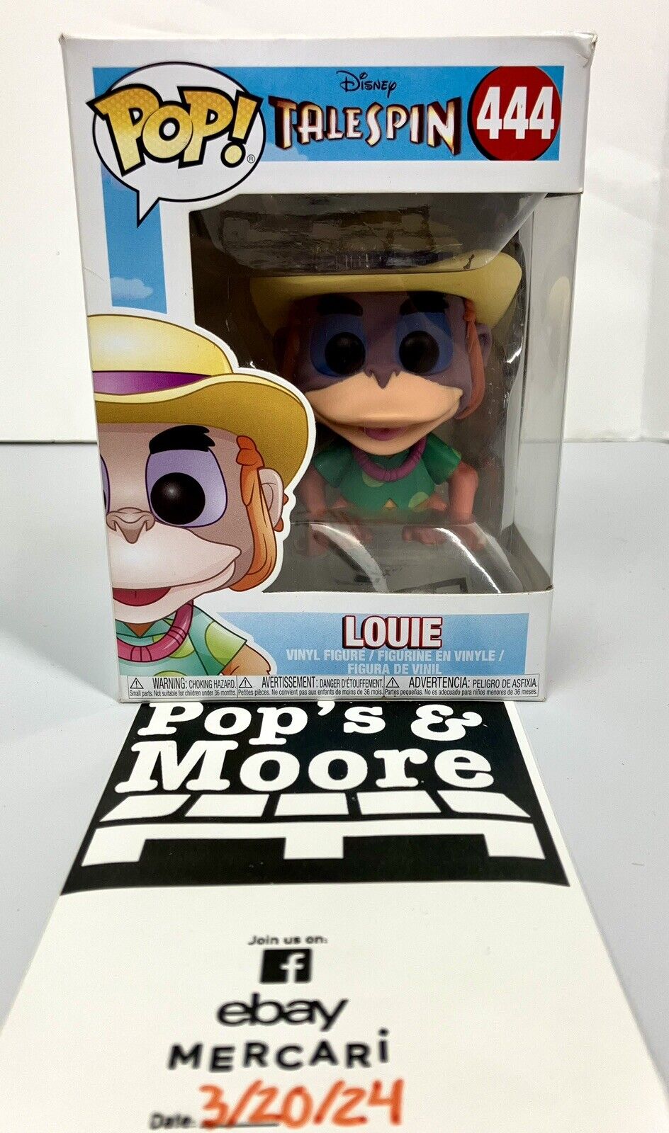 Funko Pop! Disney Talespin: Louie 444 Vaulted Figure W/Protector Damaged Box