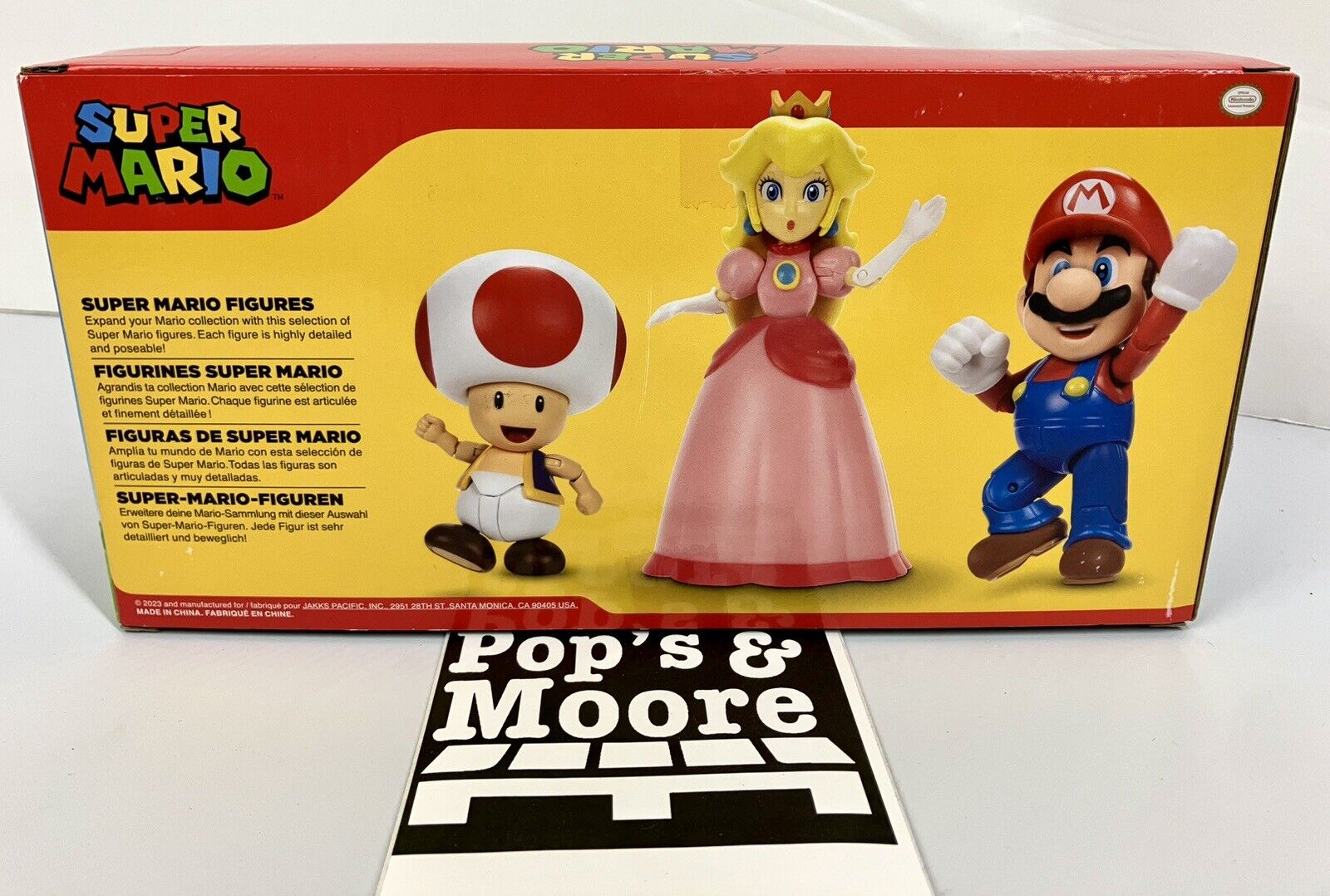 Nintendo Super Mario Toad, Mario, and Peach Action Figure Set 3 Pack Brand New