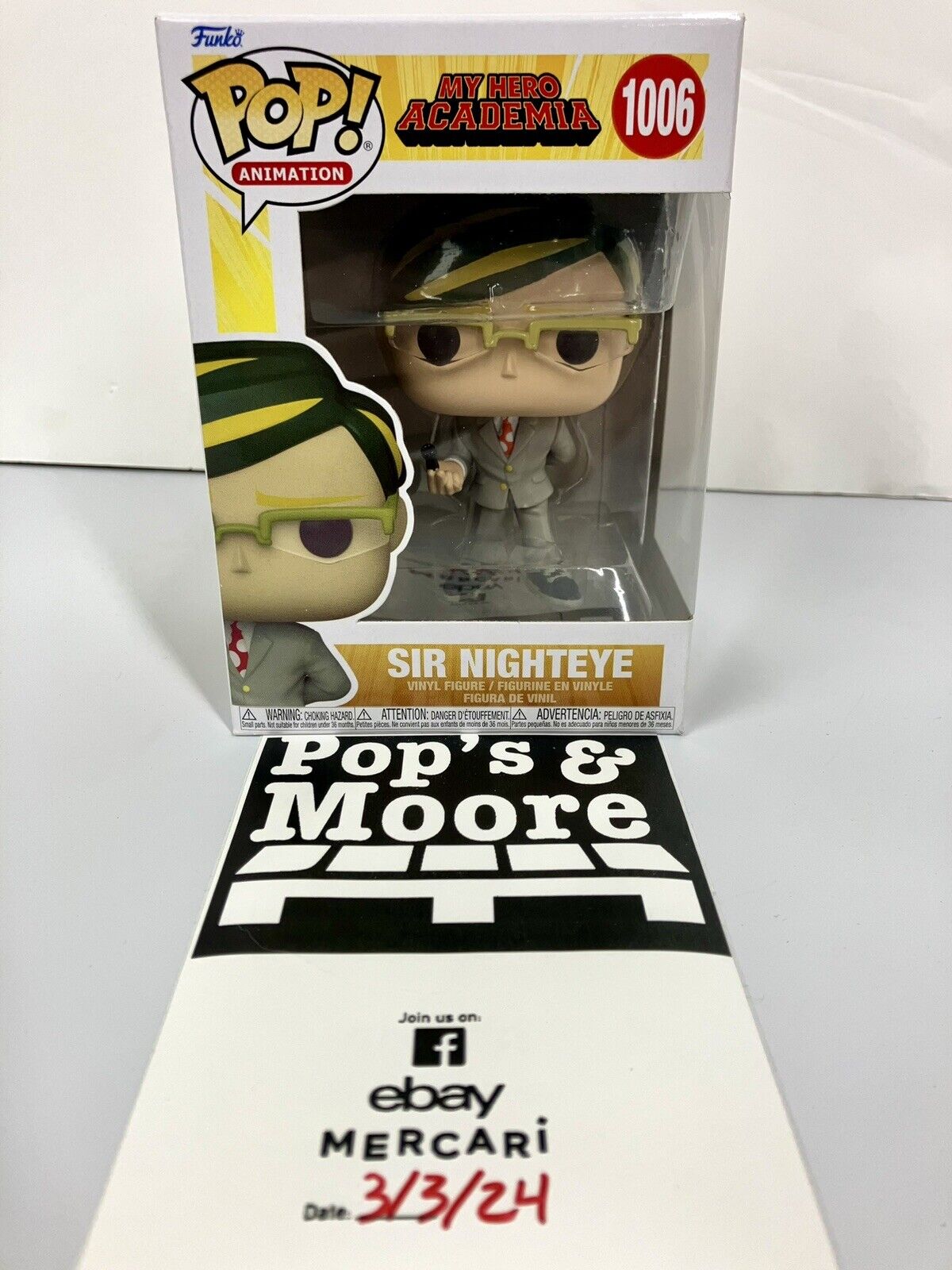 Funko Pop! My Hero Academia: Sir Nighteye 1006 Vinyl Figure With Damaged Box