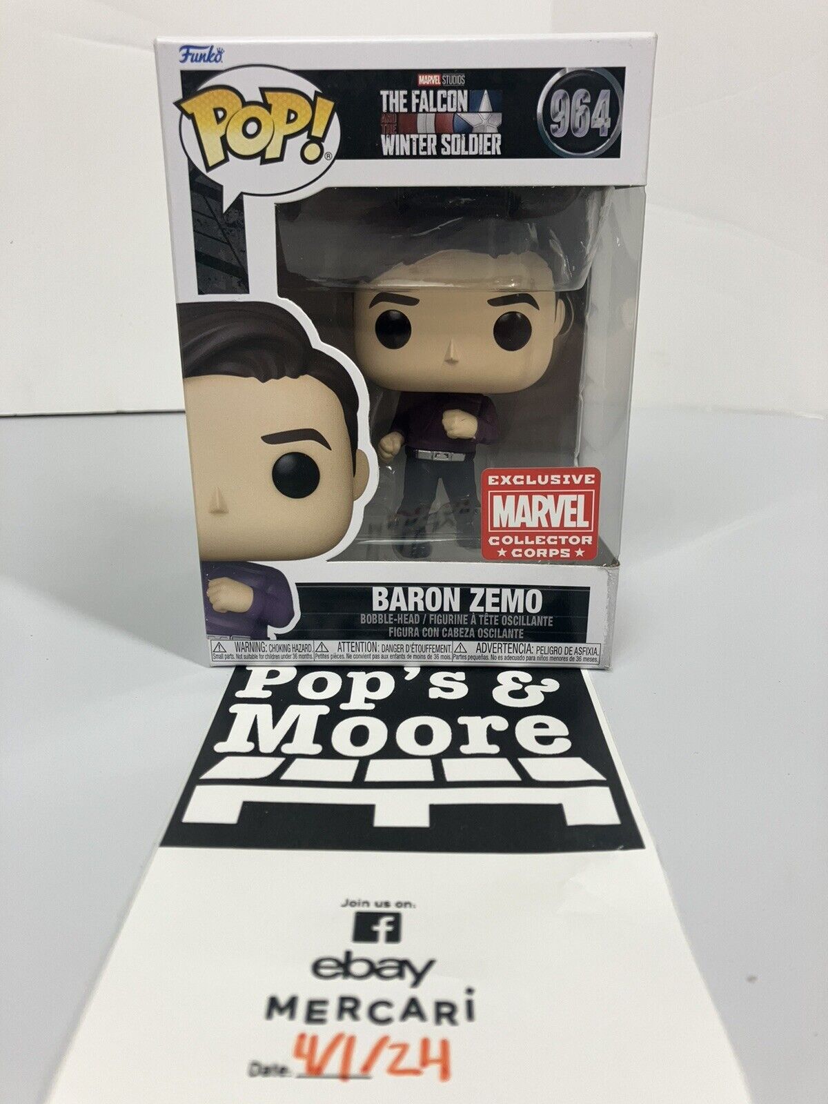 Funko Pop! The Falcon And The Winter Soldier: Baron Zemo 964 Figure W/Box Damage