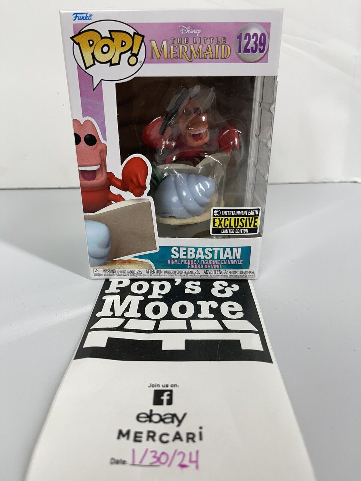 Funko Pop! The Little Mermaid: Sebastian 1239 Exclusive Vinyl Figure Brand New