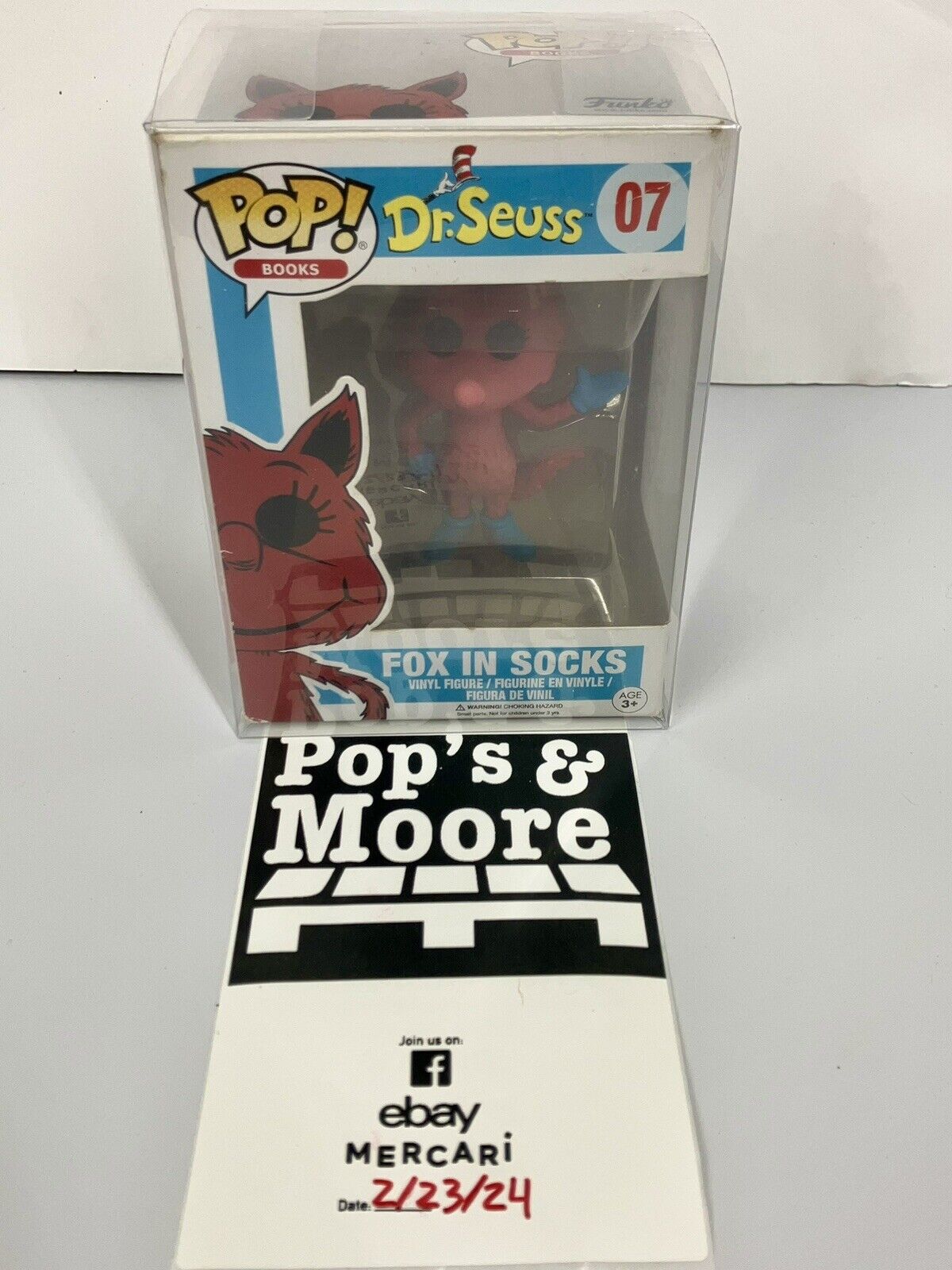 Funko Pop! Dr Seuss: Fox In Socks 07 Vaulted Vinyl Figure With Protector Damaged