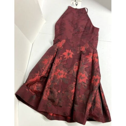 White House Black Market Dress Red Floral Sleeveless Size 6 NWT