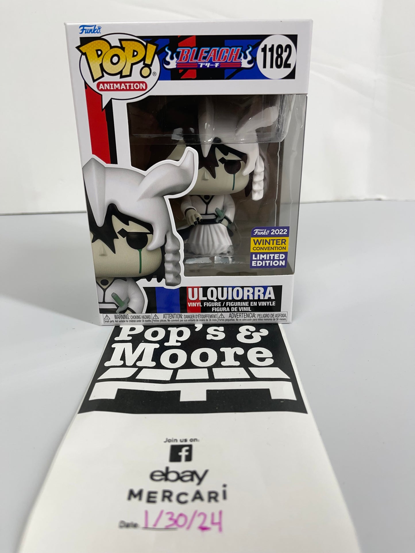 Funko Pop! Bleach: Ulquiorra 1182 Limited Edition Vinyl Figure Brand New With Protector.