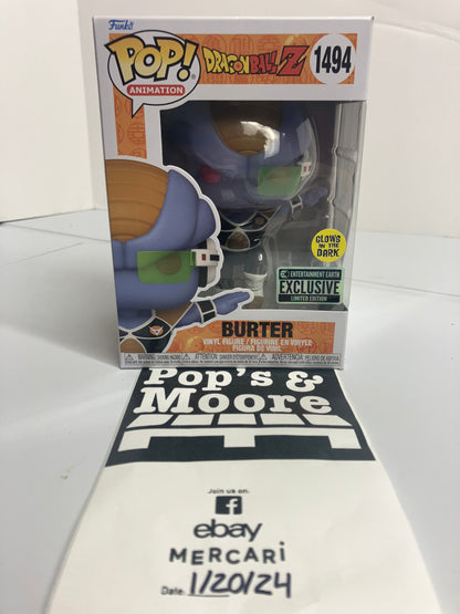 Funko Pop! Dragon Ball Z: Burter 1494 Exclusive Limited Edition Figure Brand New