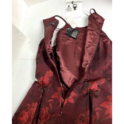 White House Black Market Dress Red Floral Sleeveless Size 6 NWT